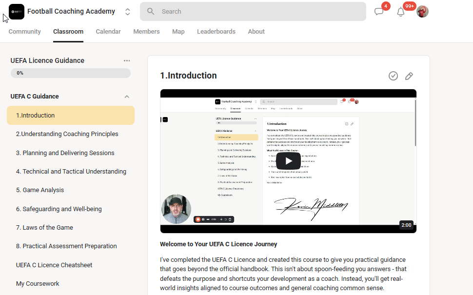 UEFA License Preparation Community
