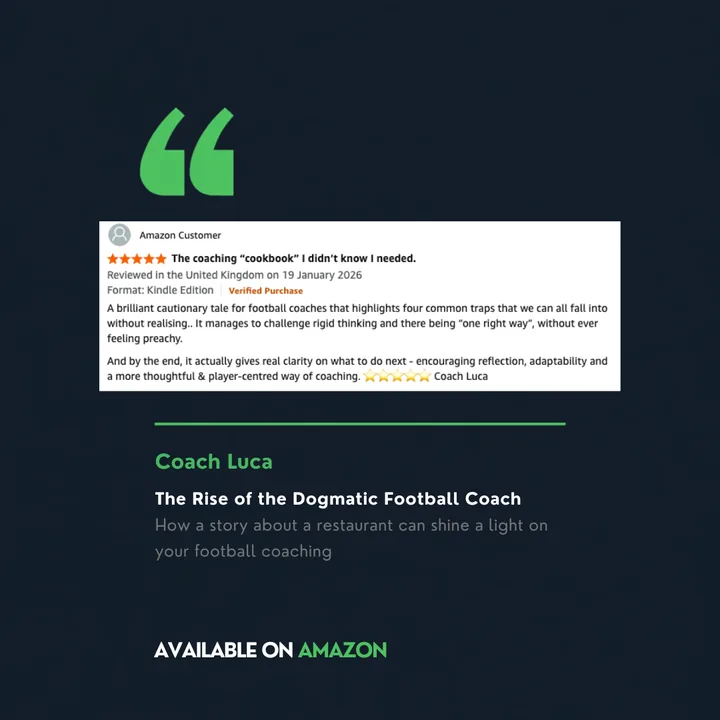 Coach Luca, Amazon review of The Rise of the Dogmatic Football Coach