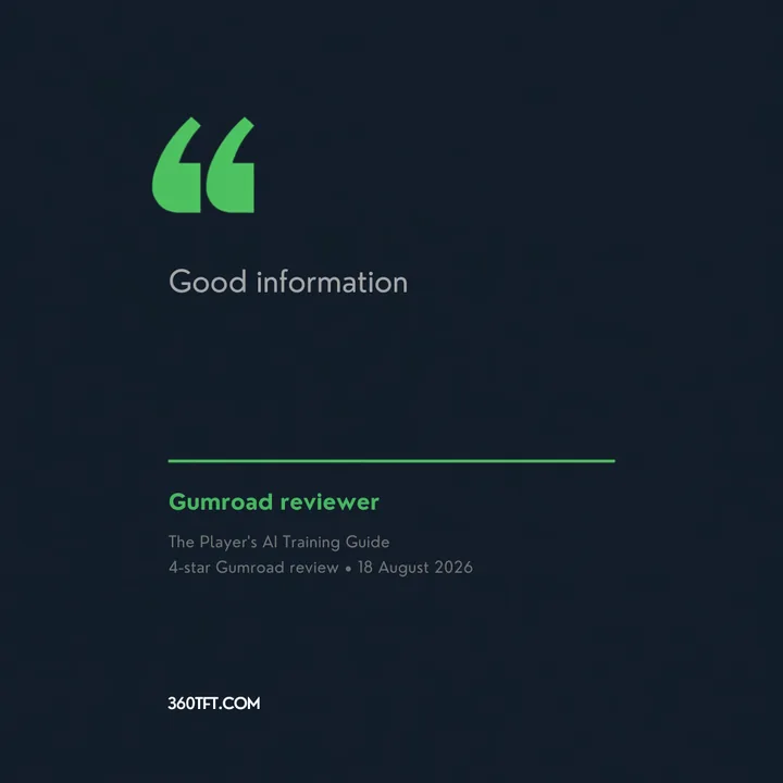 Gumroad reviewer, four stars, Player's AI Training Guide: Good information.