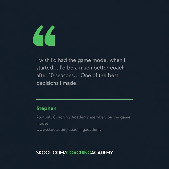 Stephen, on the game model: I wish I had had the game model when I started. One of the best decisions I made.