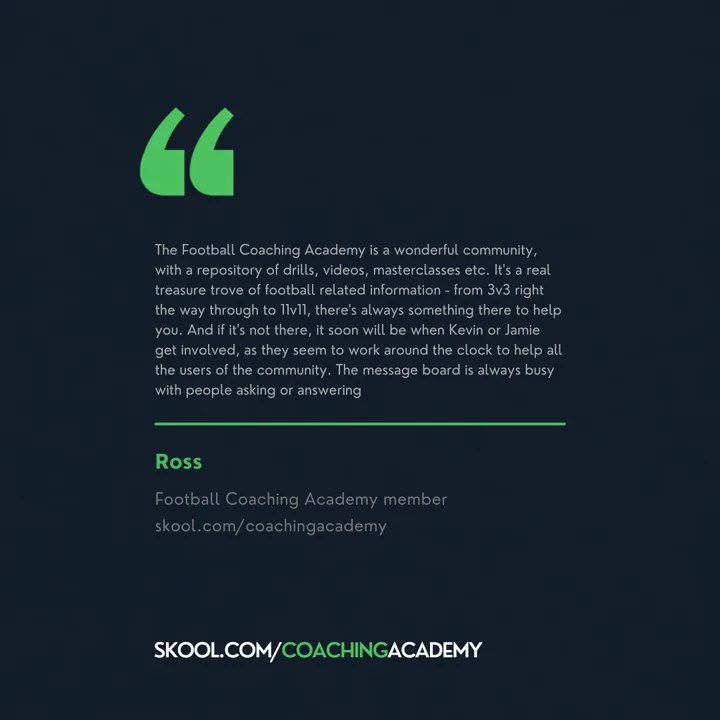 Ross: A real treasure trove of football information, from 3v3 right the way through to 11v11.