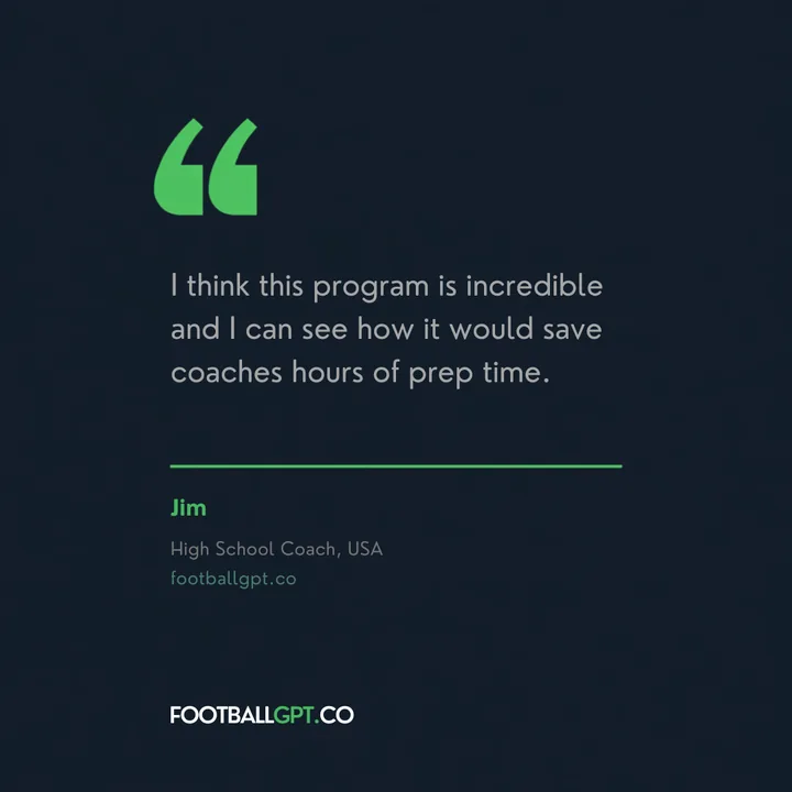 Jim, high school coach, USA: I think this program is incredible and I can see how it would save coaches hours of prep time.