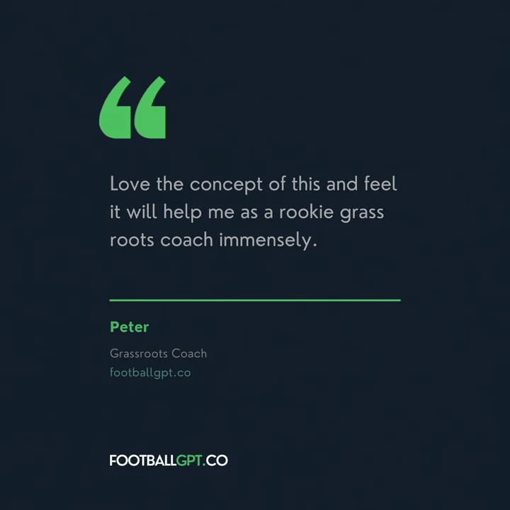 Peter, grassroots coach: Love the concept of this and feel it will help me as a rookie grass roots coach immensely.